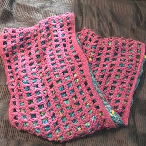 Purple and blue reversible scarf